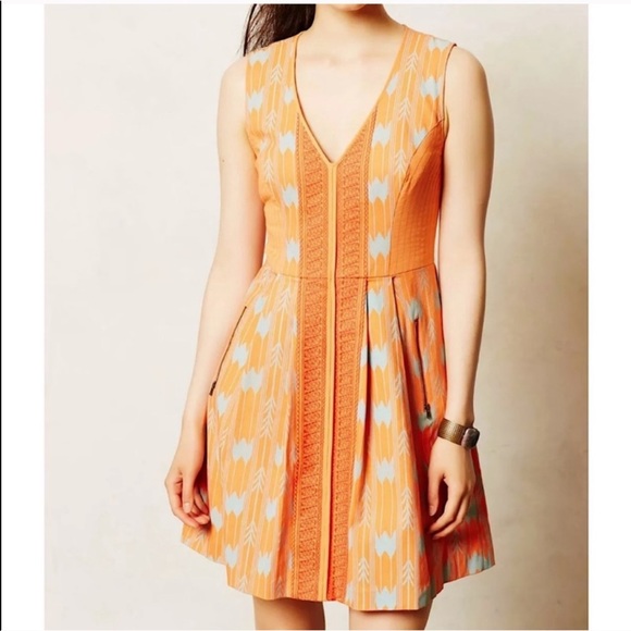 Anthropologie Dresses & Skirts - Anthropologie Sz 12 Embroidered Printed Dress EUC